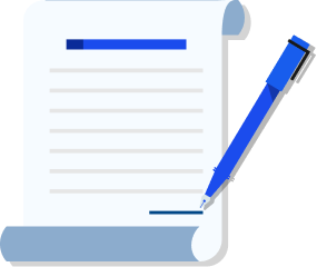 Blank paper with a blue pencil - Document representing a work contract.